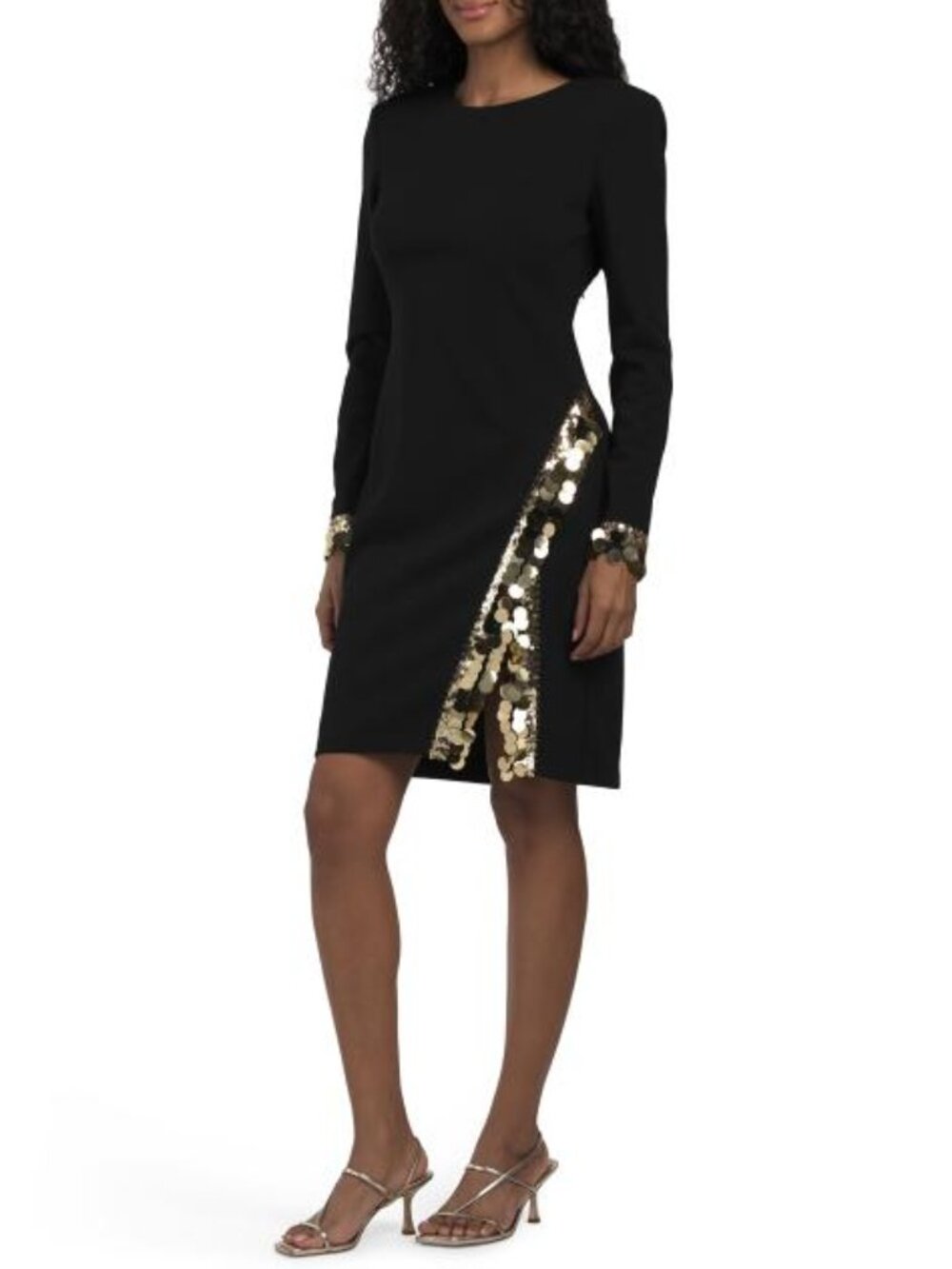 VINCE CAMUTO Stretch Crepe Paillette Sequin Mini Dress